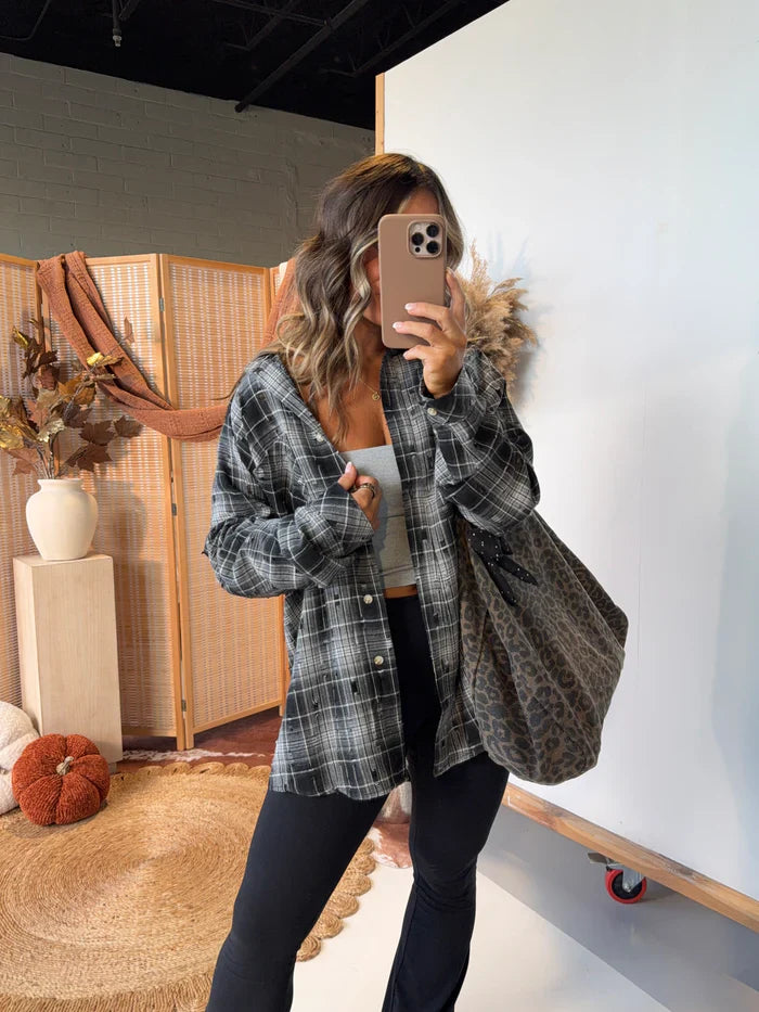 Women's Vintage Distressed Plaid Shirt