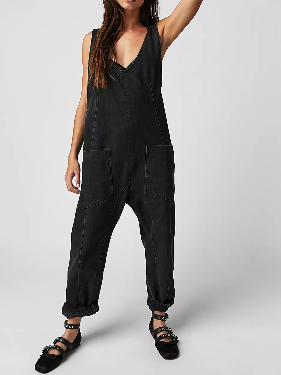 Women's Denim Jumpsuit With Pockets
