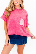 Women's Mineral Wash Sparkle Pocket Boxy T-shirts