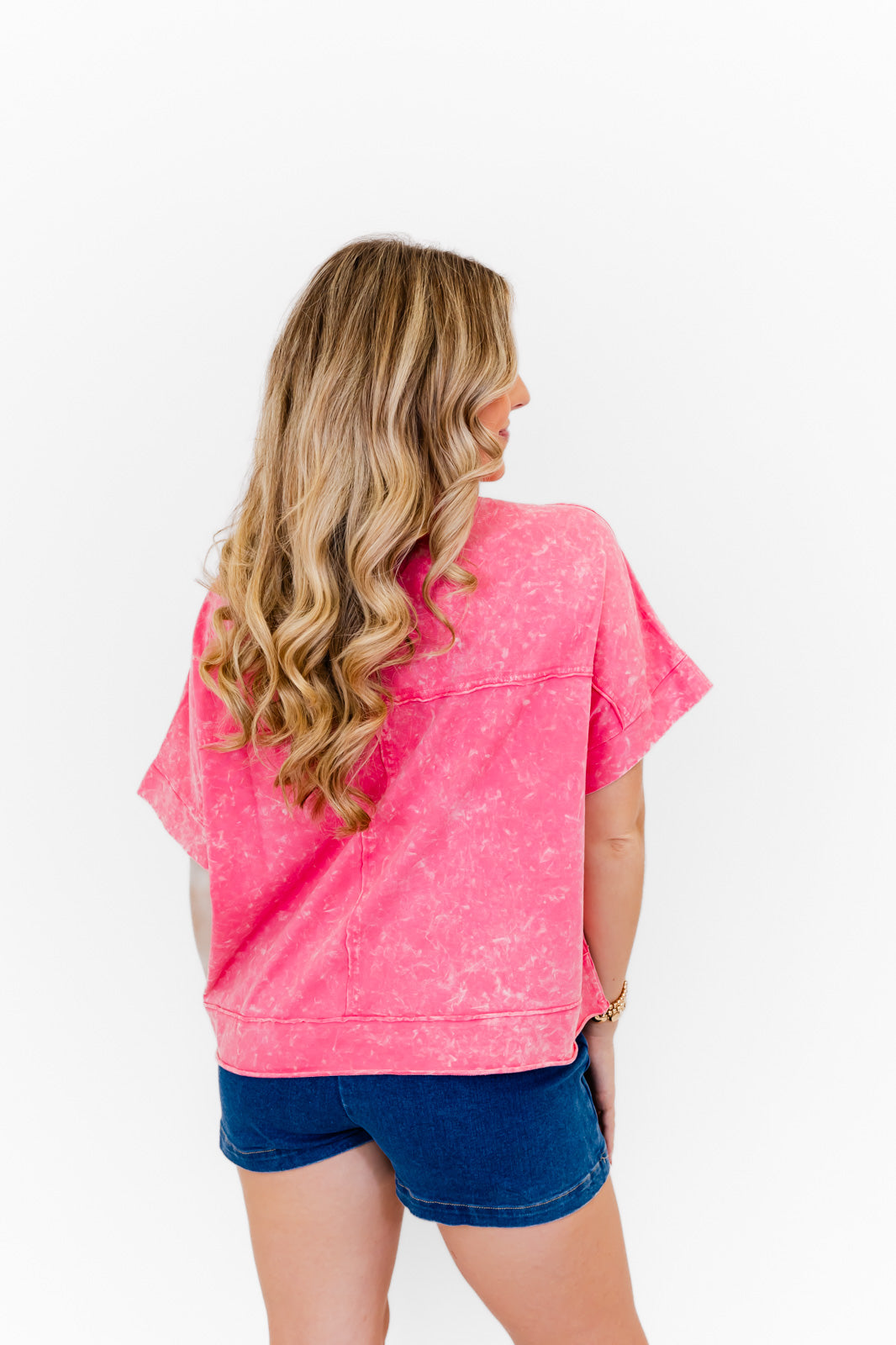 Women's Mineral Wash Sparkle Pocket Boxy T-shirts