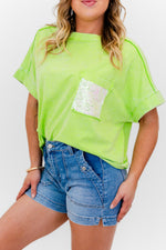 Women's Mineral Wash Sparkle Pocket Boxy T-shirts