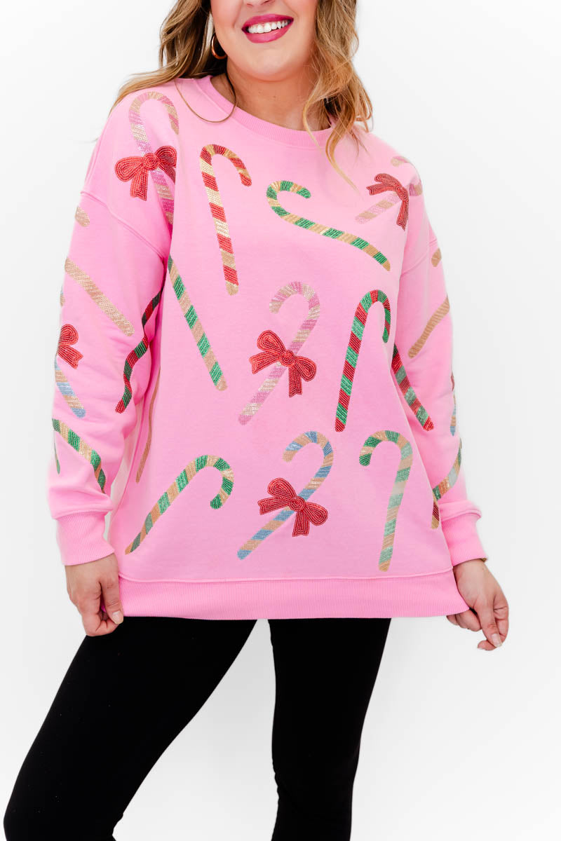 Candy Cane Sparkle Sweatshirt