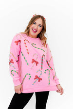 Candy Cane Sparkle Sweatshirt