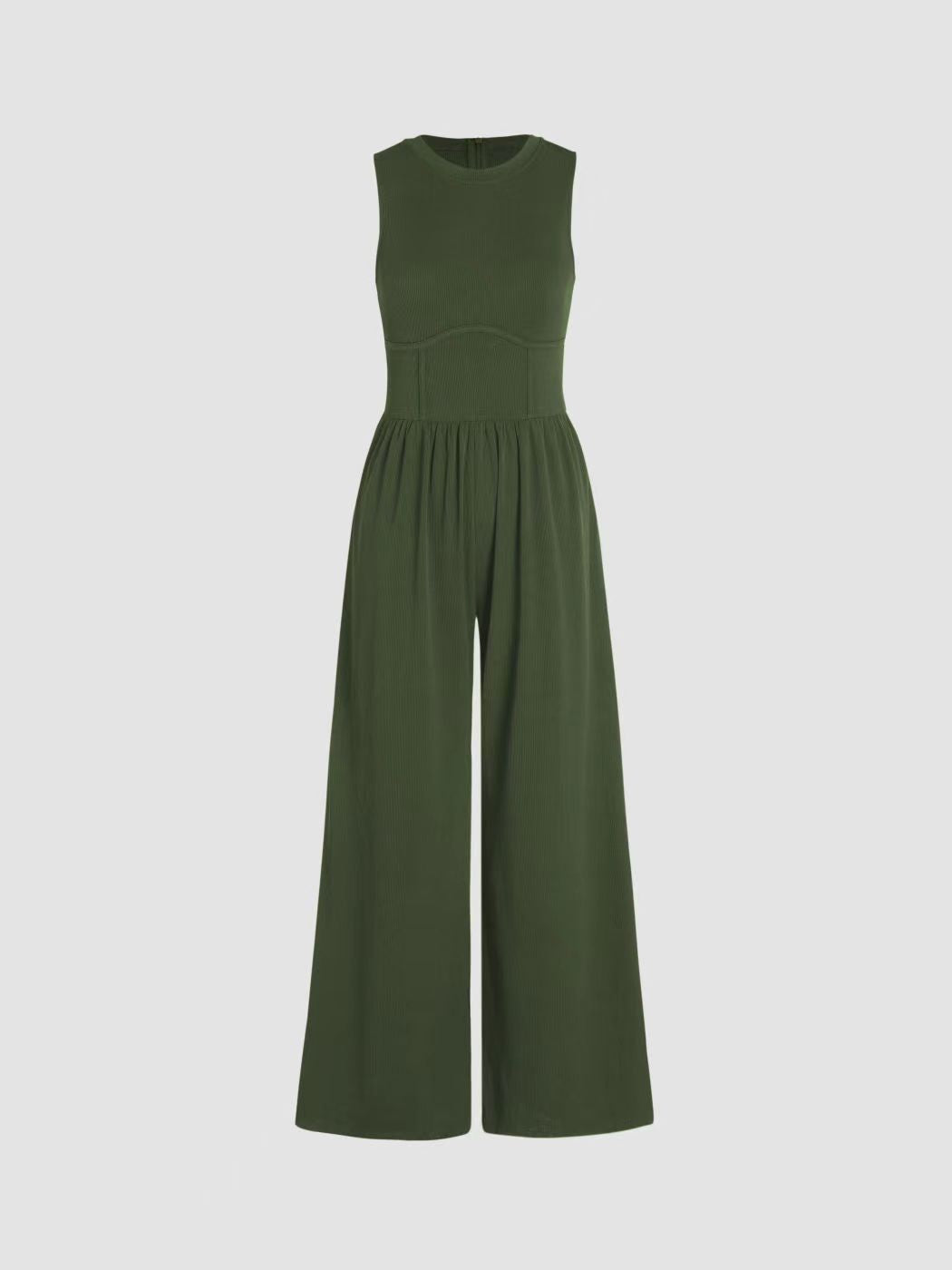 Women's Solid Sleeveless Wide Leg Jumpsuit
