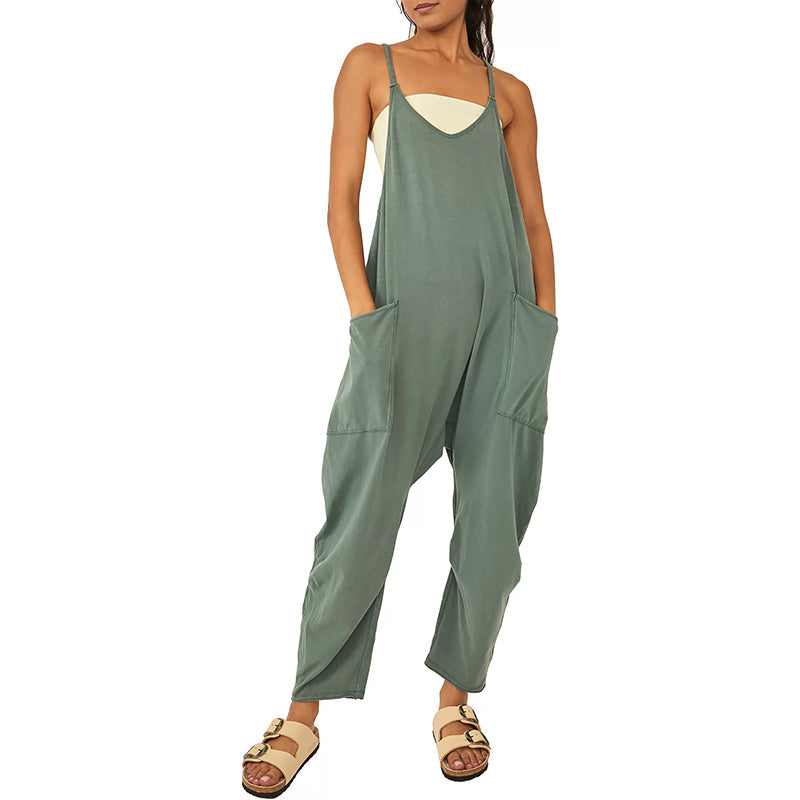 Women's Wide Leg Jumpsuit with Pockets