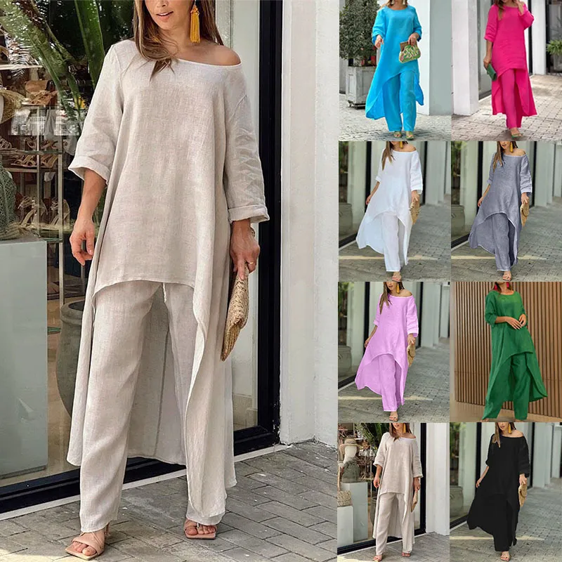 Solid Color Casual Two Piece Suit