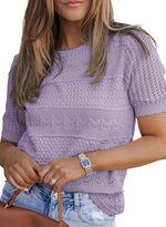 Women's Short Sleeve Lightweight Knit Tops