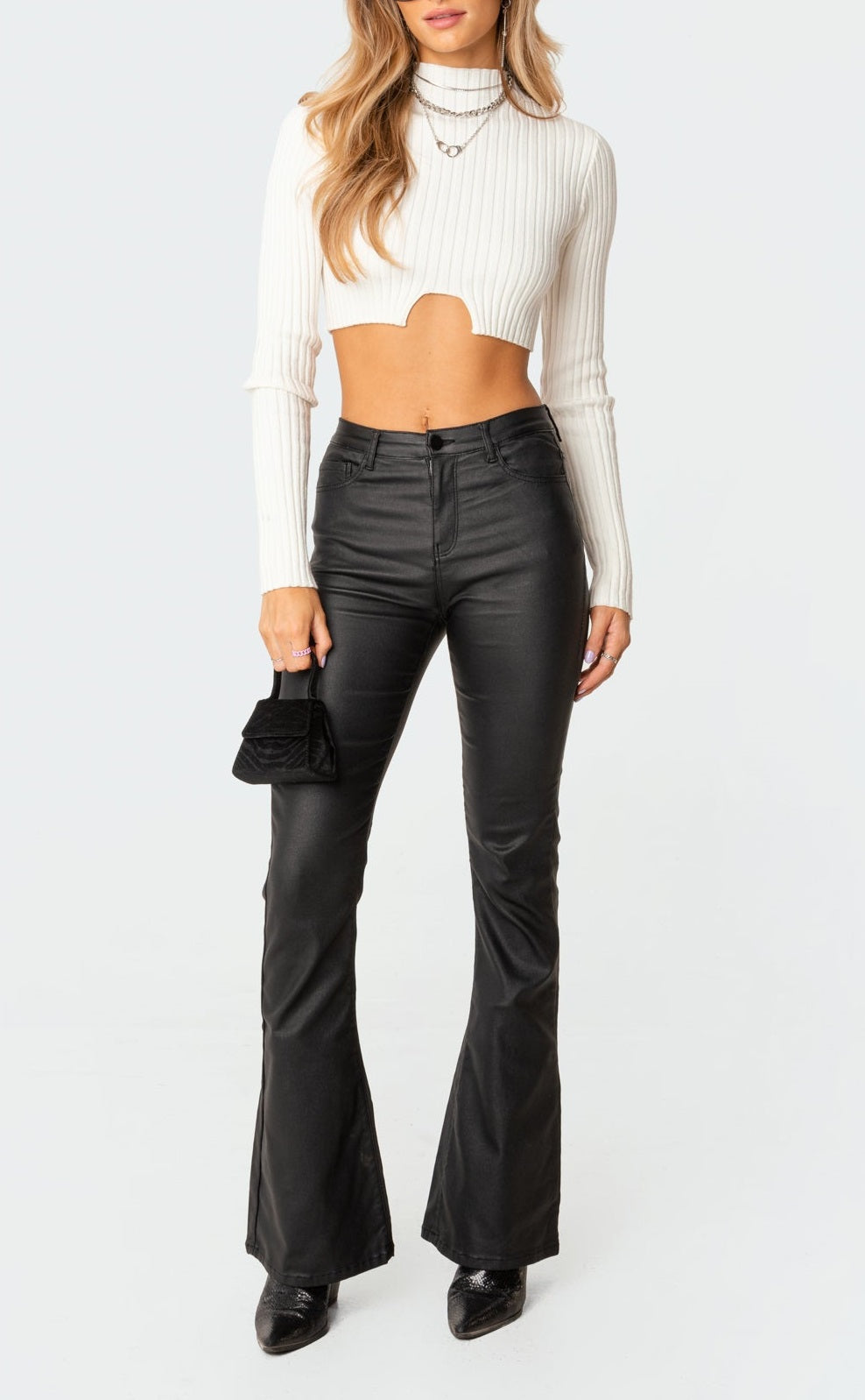 Faux Leather Flare Pants