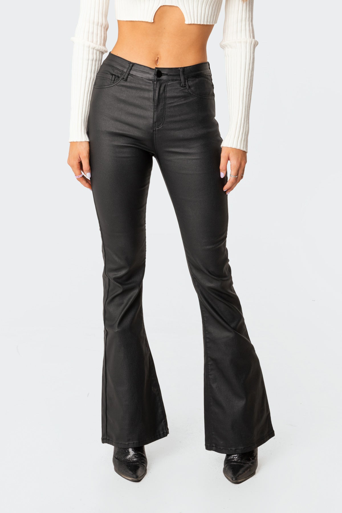Faux Leather Flare Pants