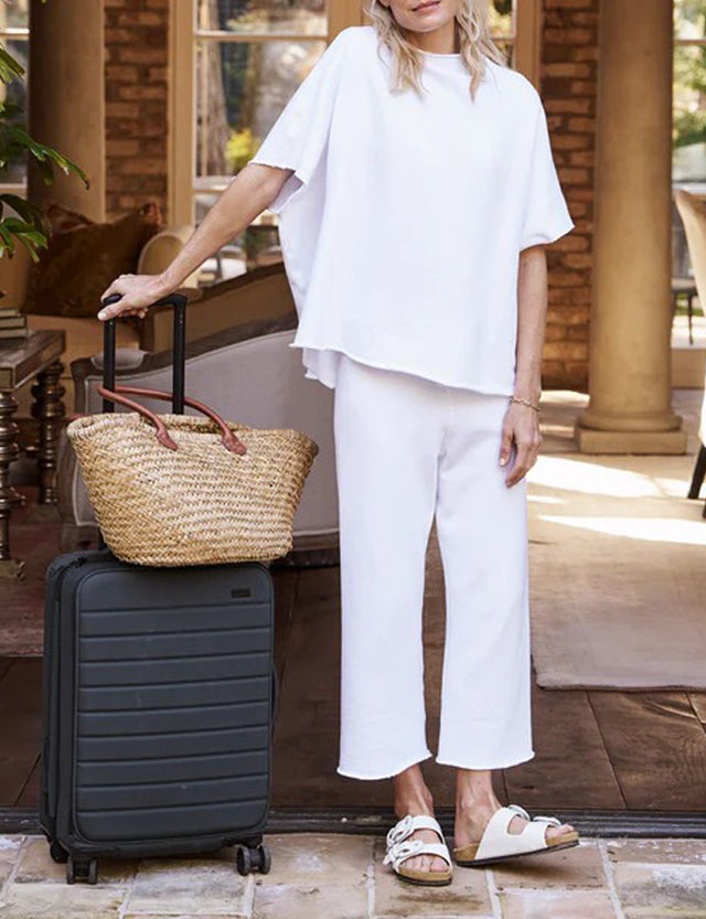 Women's Casual Batwing Sleeve Pullover Top and Wide Leg Set