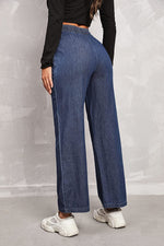 Wide-leg High-rise Drawstring Jeans