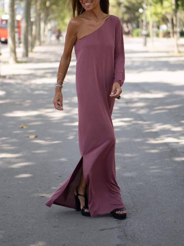 One Shoulder Long Sleeve Dress