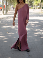 One Shoulder Long Sleeve Dress