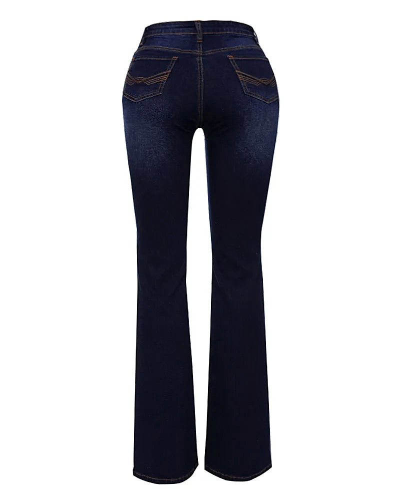 Vintage Mid Waist Flare Jeans