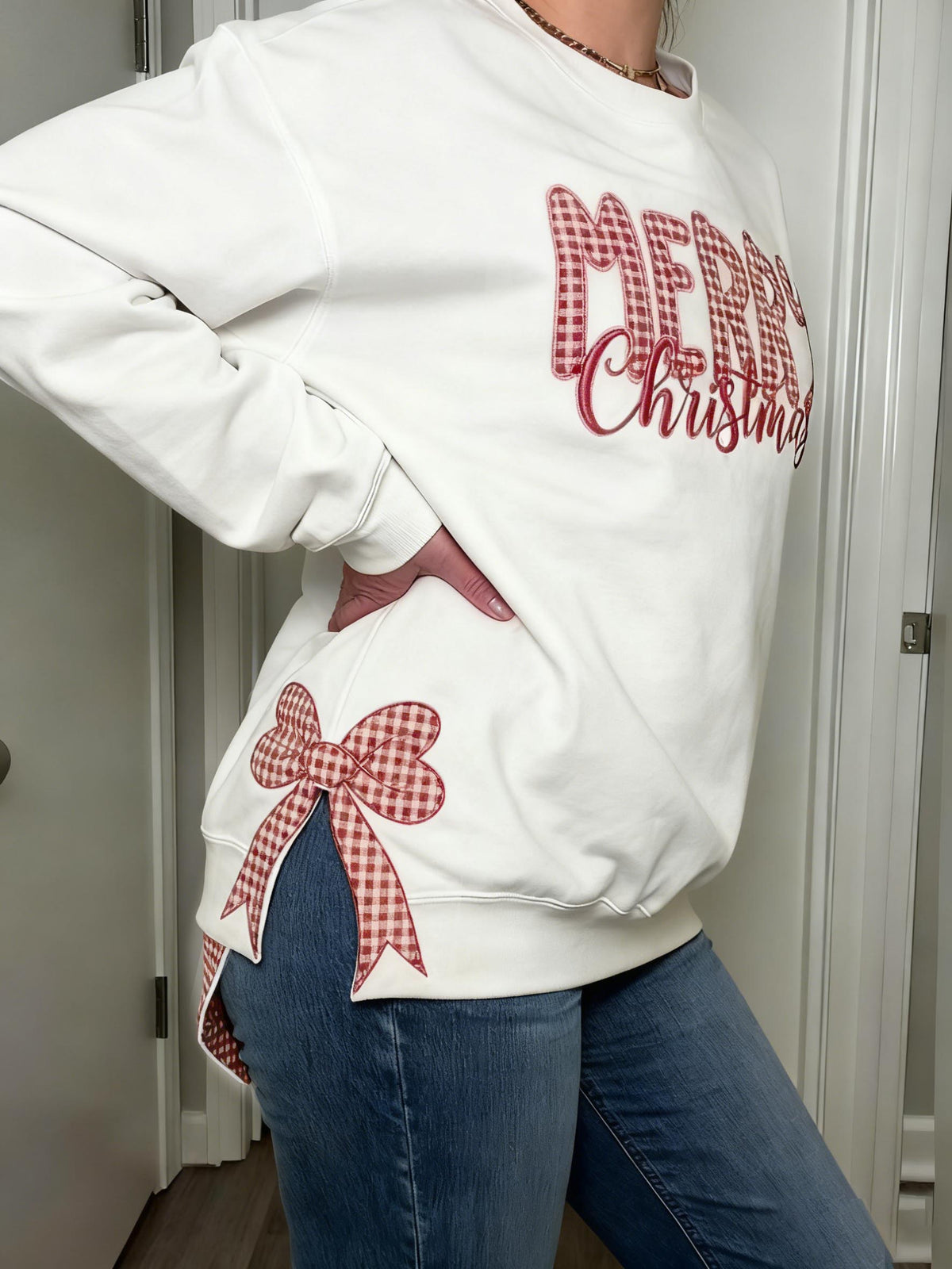 Women's Christmas Bow Sweatshirt