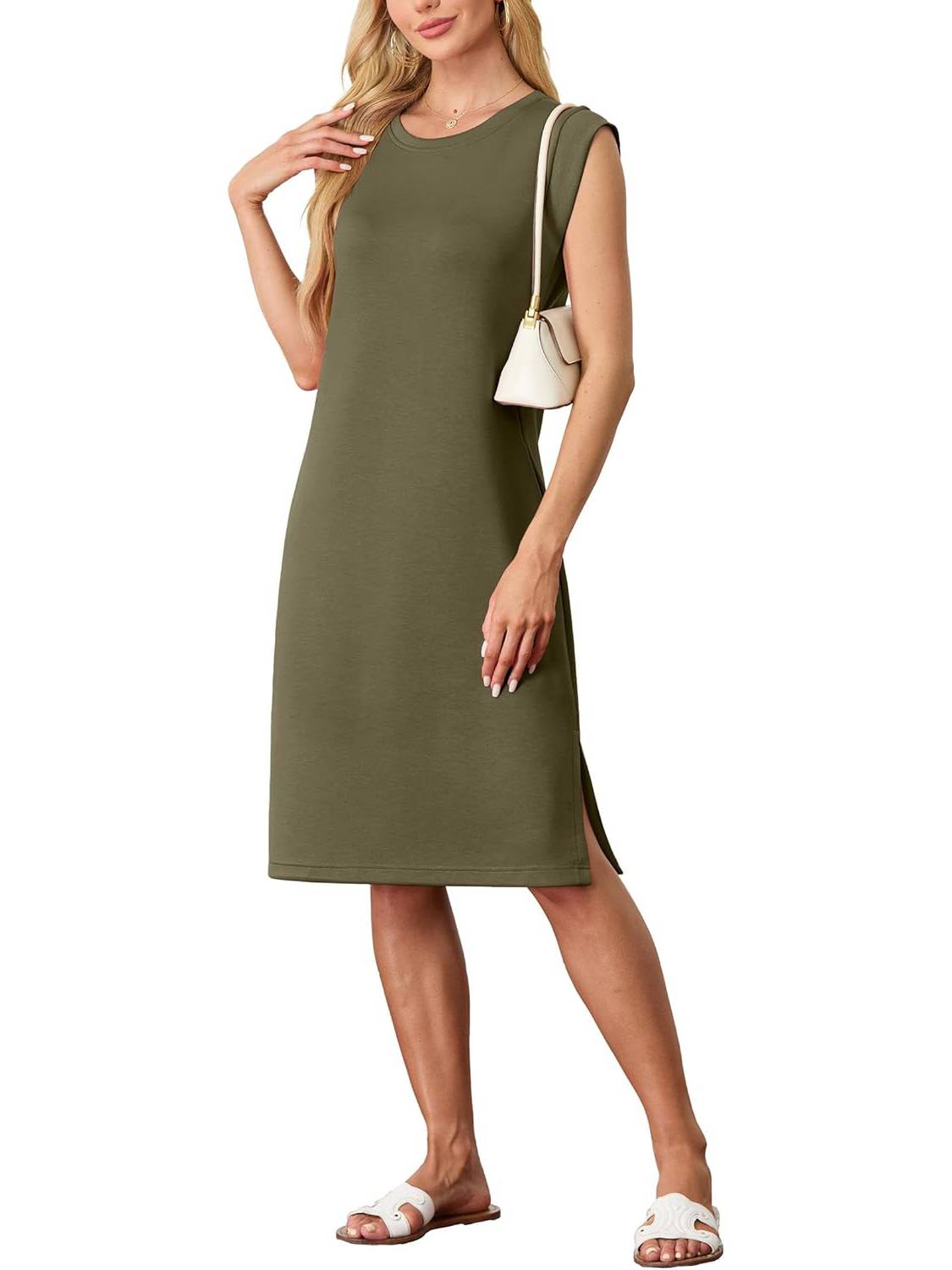 Women's Casual Loose Split Wrinkle-Free T-shirt Dress