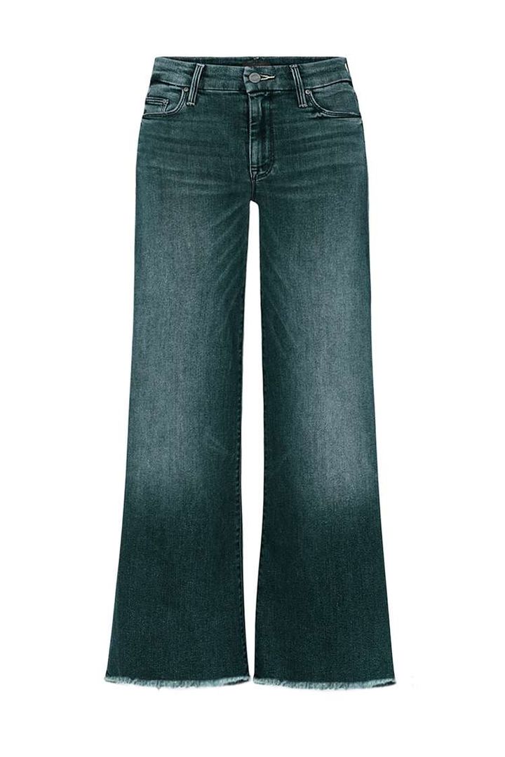 Washed Raw Hem Mid Waist Straight Leg Jeans