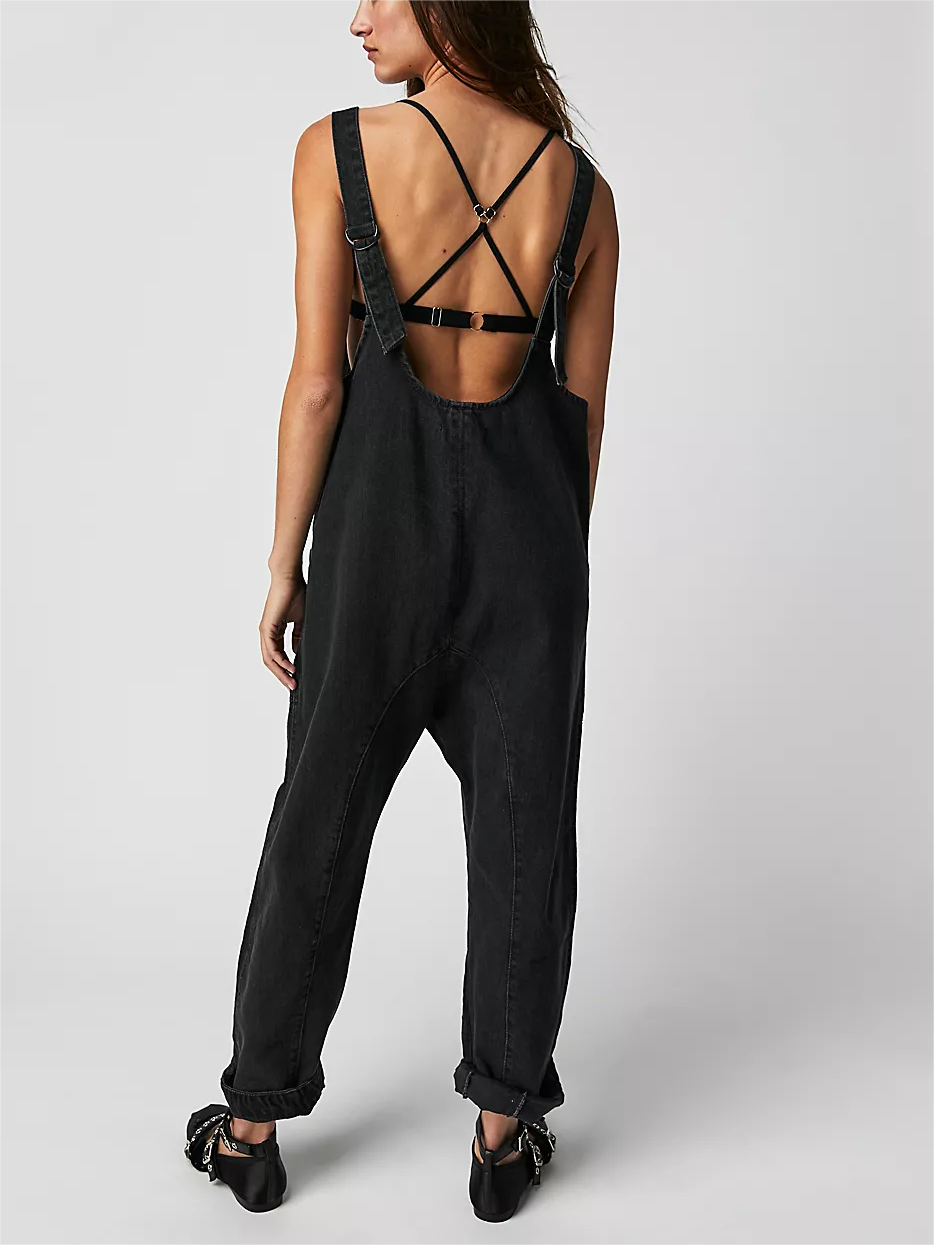 Women's Denim Jumpsuit With Pockets