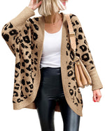 Women's Leopard Print Long Sleeve Cardigan Jacket