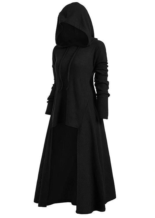 Hooded High Low Drop Shoulder Longline Sweater
