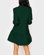 Women's V-Neck Long Sleeve Ruffle Tiered Dress