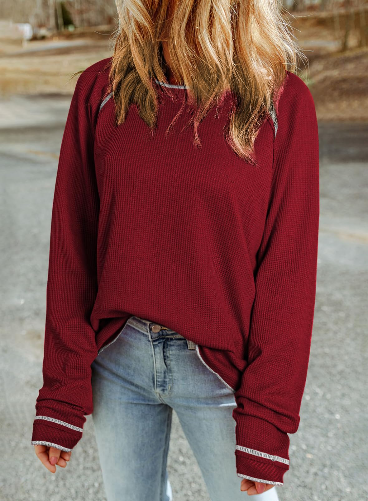 Women's Fall New Waffle Knit Top