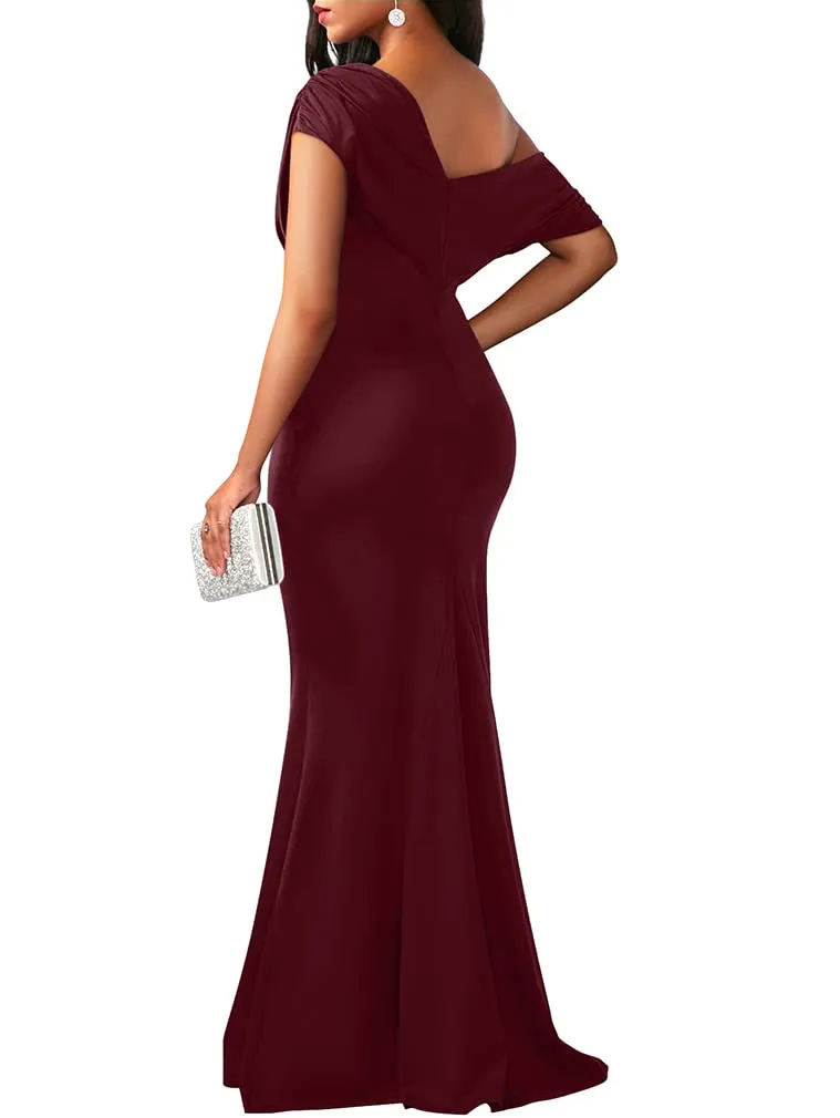 Women's Elegant Off Shoulder Bodycon Party Evening Dress