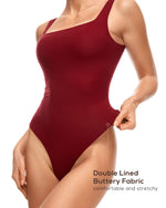 Women's Square Neck Sleeveless Thong Bodysuit
