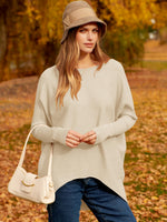 Hot Sale Oversized Dolman Sleeve Knitted Pullover