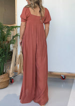 New Bubble Sleeve Ruffled Jumpsuit