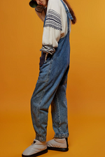 Women's Denim Sleeveless Loose Jumpsuit with Pockets