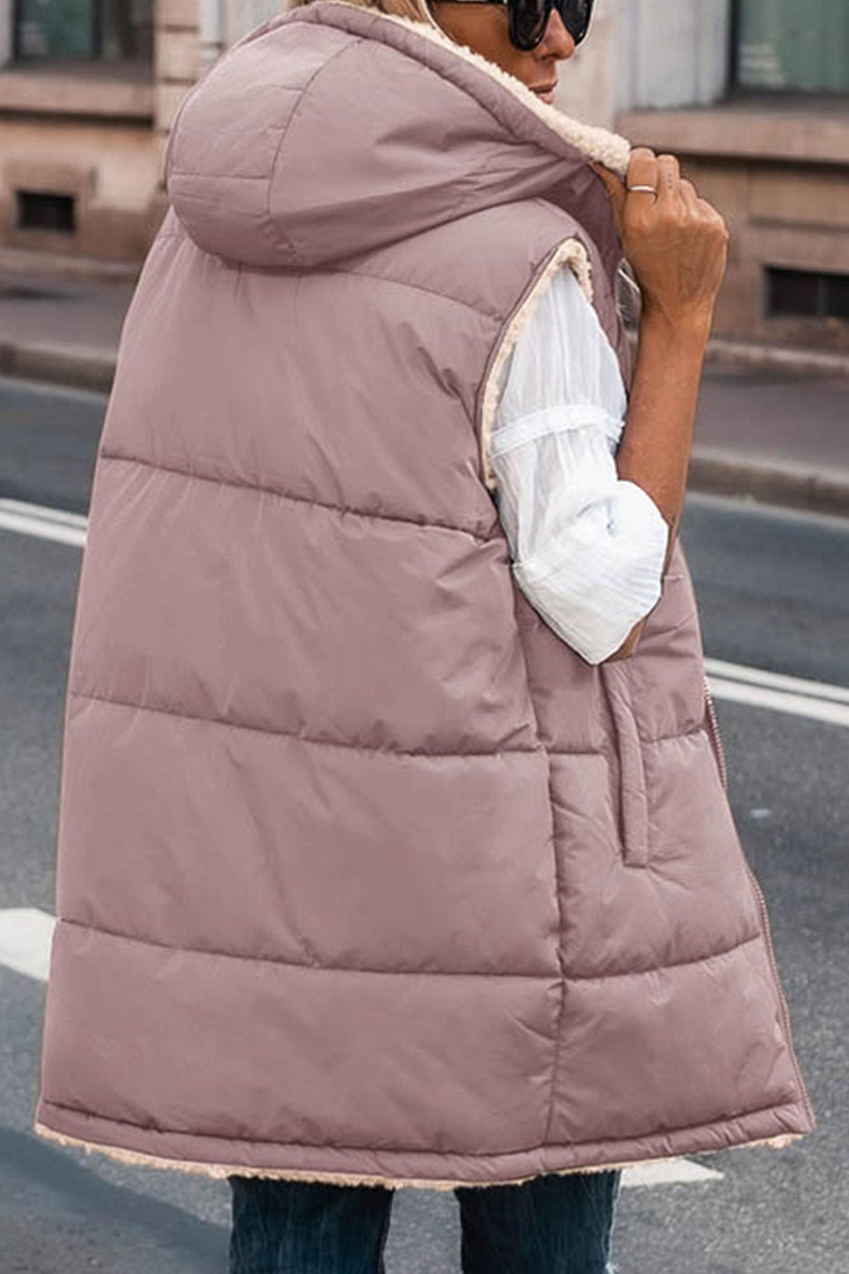 Women's Reversible Fleece Hooded Vests