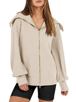 Women's Oversized Zip Up Sweatshirt