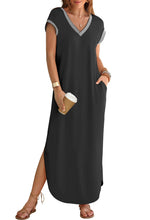 Women's V Neck Split Loose Long Dress