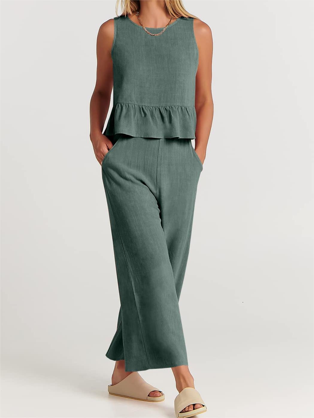 Women's Casual 2 Piece Outfit with Pockets