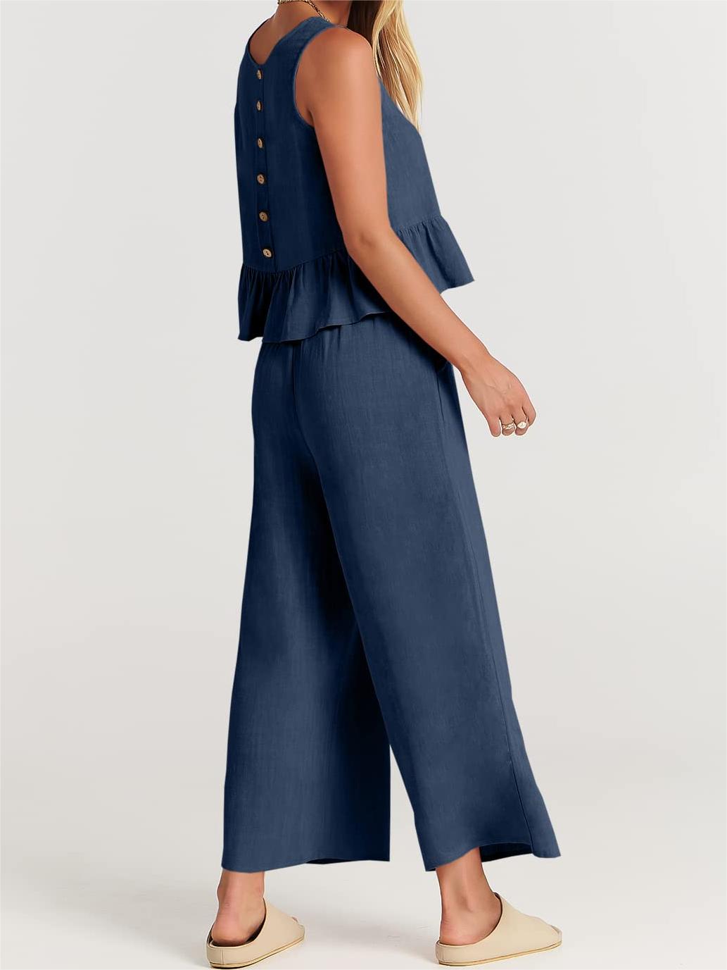 Women's Casual 2 Piece Outfit with Pockets