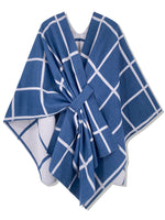 Women's Windowpane Reversible Capes Cardigan Shawls