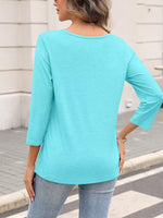 Hot Sale - Women's 3/4 Length Sleeves V Neck Basic Tops
