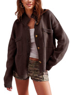 Wommen's Button Down Knit Sweater Cardigan