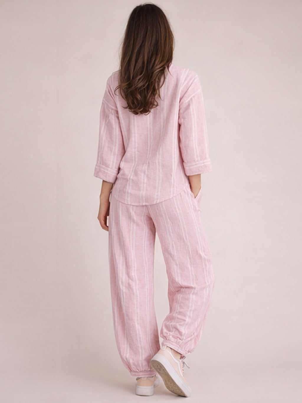 Women?¡¥s Oversized Stripe Two Piece Set