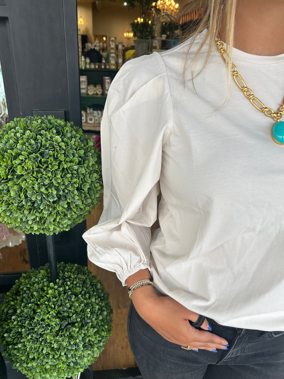 Women's Poplin Sleeve Tops