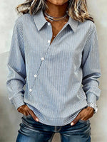 Vintage Striped Long Sleeve Blouse