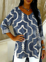 Women's Casual V-neck 3/4 Sleeve Shirt