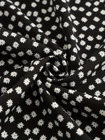 Polka Dot Floral Drawstring Waist Straight Capri Pants