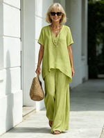 Cotton Linen 2-Piece Casual Outfit Set