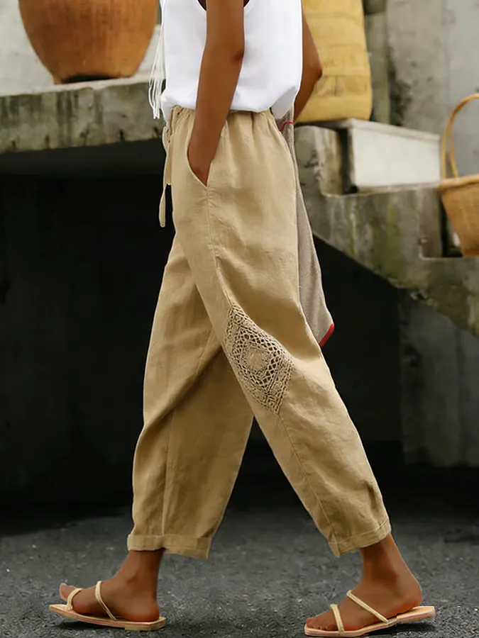 Women Abstract Loose Long Pants Casual Spring/Fall Trousers