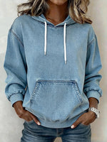 Vintage Plain Regular Fit Long Sleeve Hoodie
