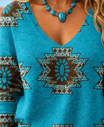 Women Ethnic Long Sleeve Comfy Casual Sweater