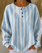 Casual Random Print Henley Collar Long Sleeve Sweatshirt