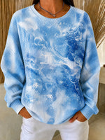Casual Random Print Crew Neck Long Sleeve Sweatshirt